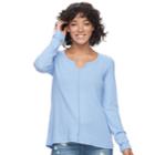 Juniors' So&reg; Waffle-knit Top, Teens, Size: Xl, Blue (navy)