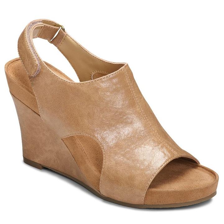 A2 By Aerosoles Chloud Plush Women's Slingback Wedges, Size: Medium (10), Med Orange