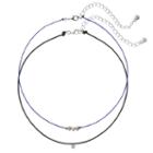 Lc Lauren Conrad Tri Tone Beaded Cord Choker Necklace Set, Women's, Blue