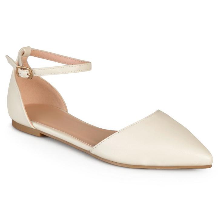 Journee Collection Reba Women's D'orsay Flats, Girl's, Size: 11, Beig/green (beig/khaki)