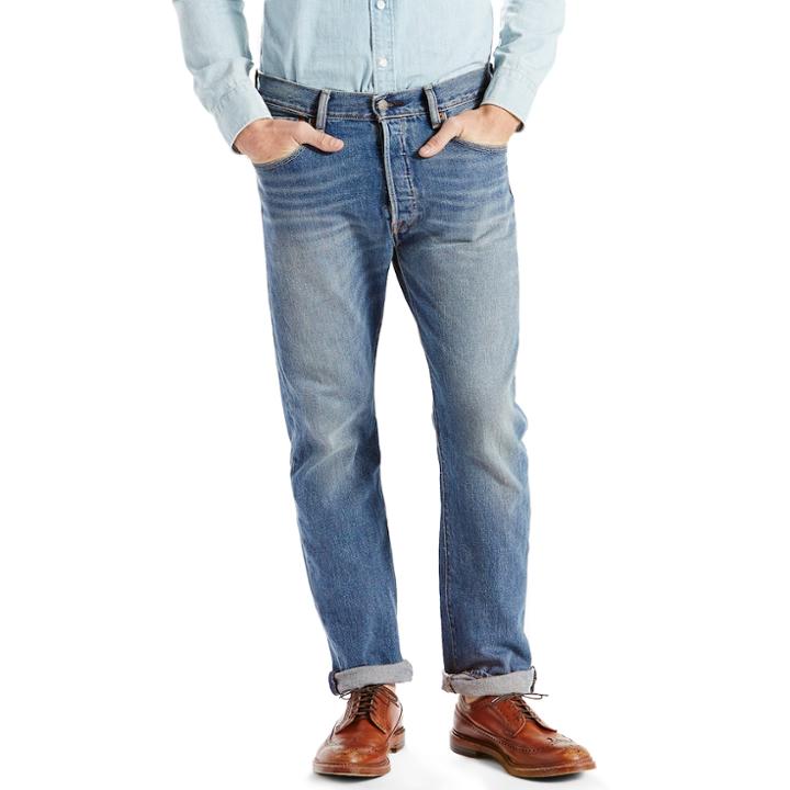 Men's Levi's&reg; 501&reg; Original Fit Stretch Jeans, Size: 34x36, Med Blue
