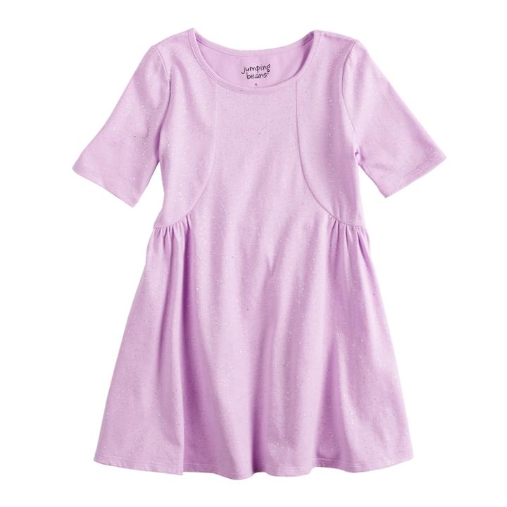 Girls 4-10 Jumping Beans&reg; Glitter Princess Seam Dress, Size: 7, Lt Purple