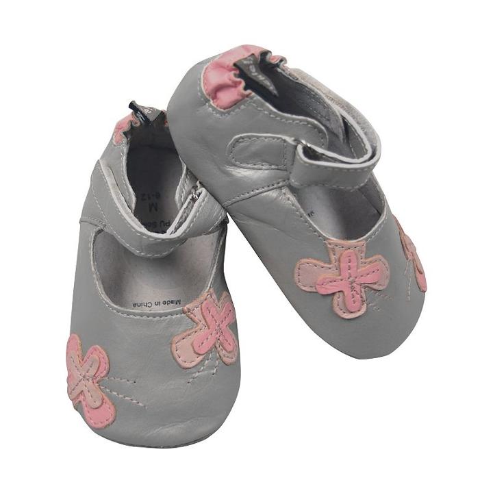 Tommy Tickle Floral Mary Jane Crib Shoes - Baby Girl, Size: 6-12months, Silver