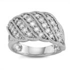 Sterling Silver Swirl 1/4 Carat T.w. Diamond Ring, Women's, Size: 9, White
