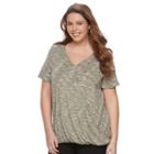 Plus Size Apt. 9&reg; Crossover V-neck Top, Women's, Size: 3xl, Green