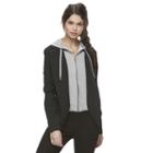 Juniors' Jolie Vie Mock-layer Hooded Blazer, Girl's, Size: Xl, Black