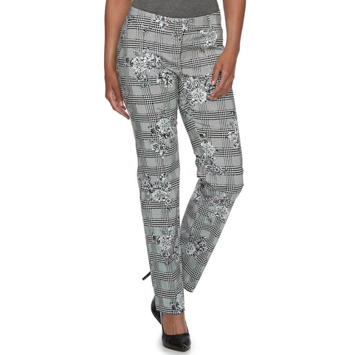 Women's Apt. 9&reg; Torie Midrise Modern Fit Straight-leg Dress Pants, Size: 6 T/l, Black