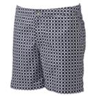 Men's Cole Slim-fit Geometric Hybrid Swim Trunks, Size: 38, Black