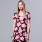 Women's Simply Vera Vera Wang Print Scoopneck Tee, Size: Xs, White