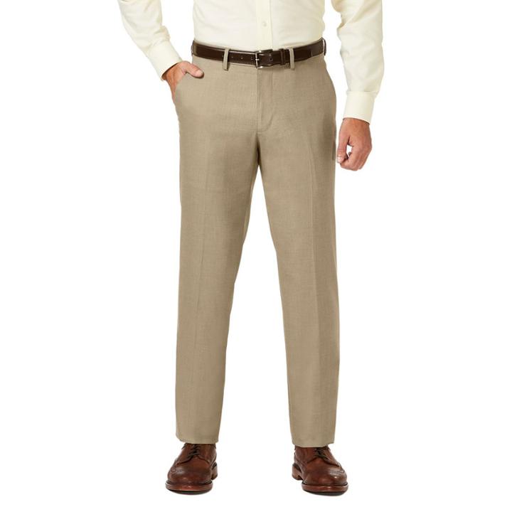 Men's J.m. Haggar Premium Straight-fit Stretch Sharkskin Flat-front Dress Pants, Size: 30x32, White Oth
