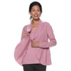 Women's Croft & Barrow&reg; Cozy Layered Cardigan Set, Size: Xs, Med Pink