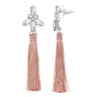 Lc Lauren Conrad Pink Tassel Nickel Free Drop Earrings, Women's, Multicolor