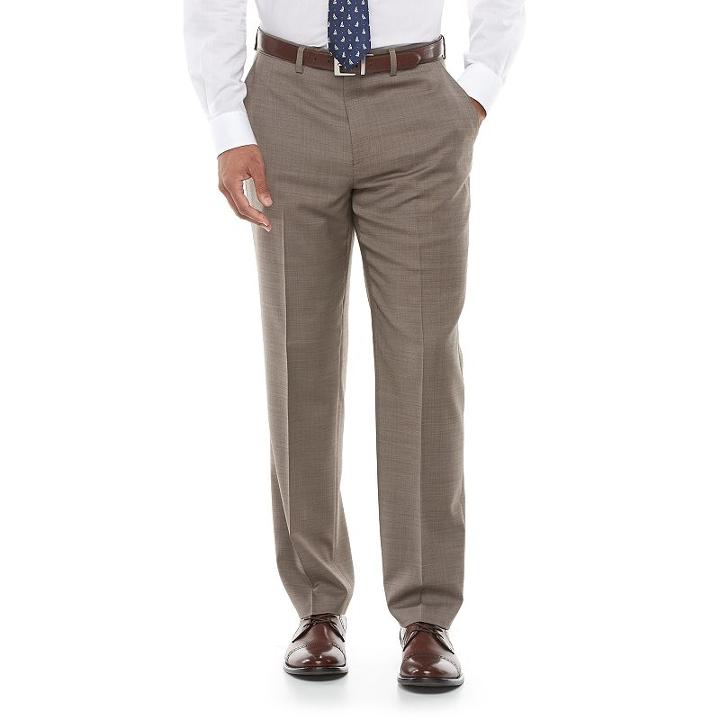 Men's Chaps Performance Classic-fit Wool-blend Comfort Stretch Flat-front Suit Pants, Size: 44x32, Lt Brown