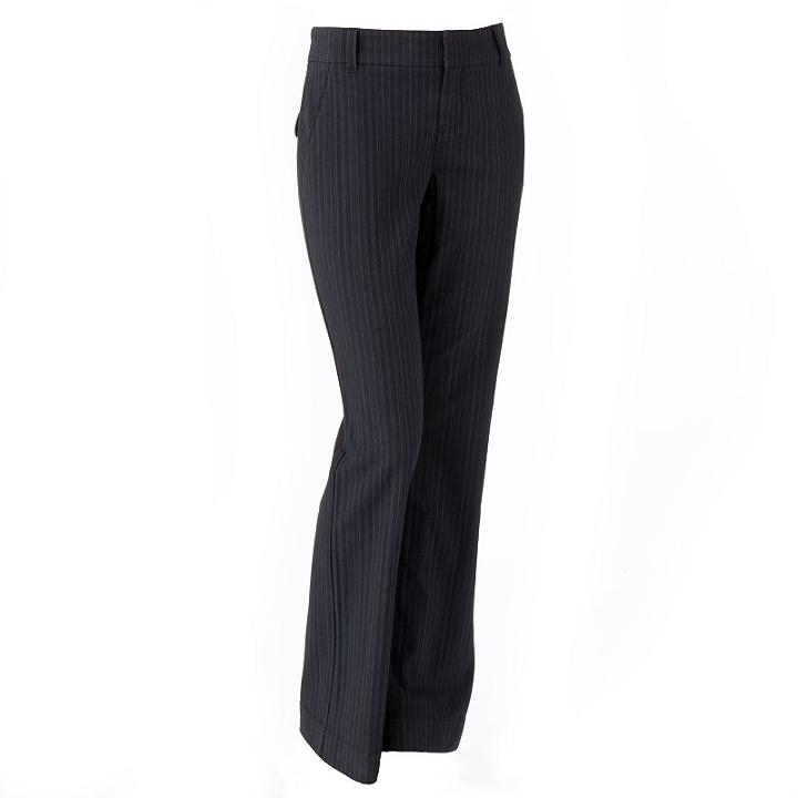 Sonoma Goods For Life&trade; Striped Bootcut Pants - Women's, Size: 16 Short, Black