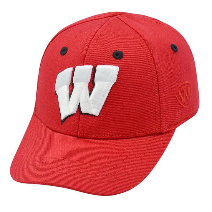 Youth Top Of The World Wisconsin Badgers Cub One-fit Cap, Men's, Med Red