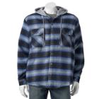 Big & Tall Victory Rugged Wear Plaid Flannel Hooded Shirt Jacket, Men's, Size: 3xl Tall, Blue