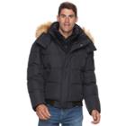 Men's Am Studio By Andrew Marc Down Faux-fur Hooded Bomber Jacket, Size: Small, Black