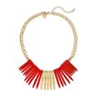Gs By Gemma Simone Samurai Warrior Collection Spike Bib Necklace, Girl's, Size: 18.5, Red