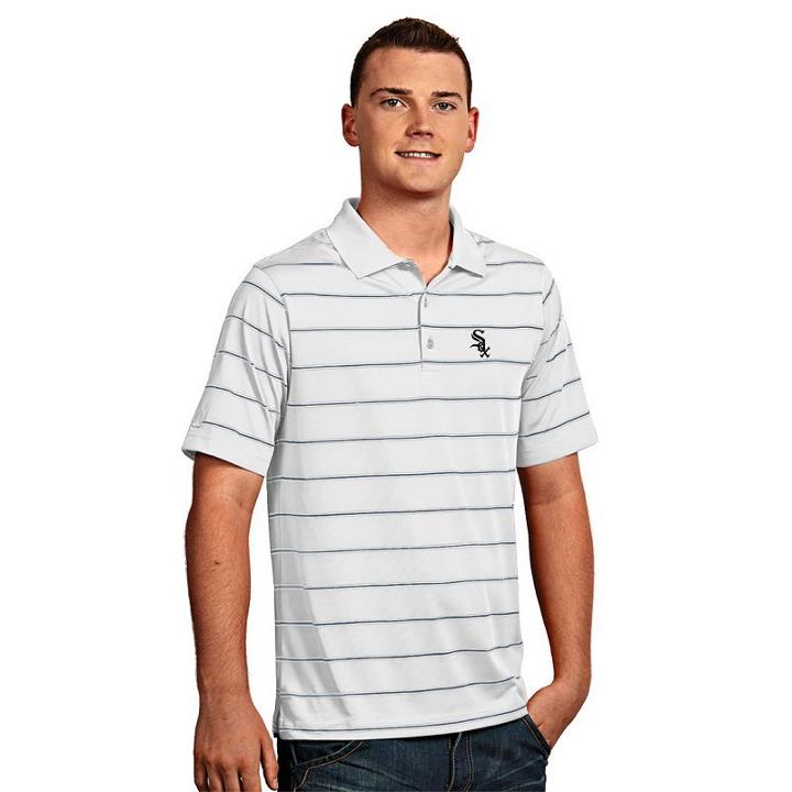 Men's Antigua Chicago White Sox Deluxe Striped Desert Dry Xtra-lite Performance Polo, Size: Large, Natural