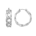 Chain Link Nickel Free Hoop Earrings, Women's, Silver