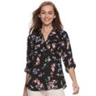 Juniors' Candie's&reg; Piped Roll-tab Blouse, Teens, Size: Xl, Oxford