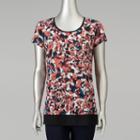 Women's Simply Vera Vera Wang Crinkle Tee, Size: Medium, Dark Red