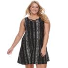 Juniors' Plus Size Mudd&reg; Crisscross Skater Dress, Teens, Size: 1xl, Black
