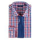 Men's Nick Dunn Modern-fit Patterned Easy-care Spread-collar Dress Shirt & Tie Set, Size: L-34/35, Red