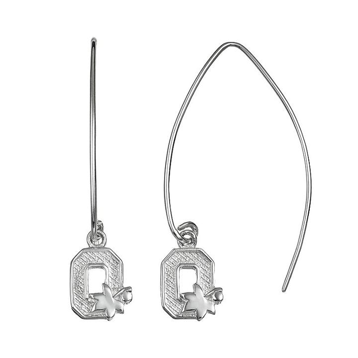 Dayna U Ohio State Buckeyes Sterling Silver Hook Earrings, Women's, Grey