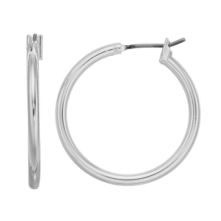 Dana Buchman Silver Tone Tube Hoop Earrings, Women's