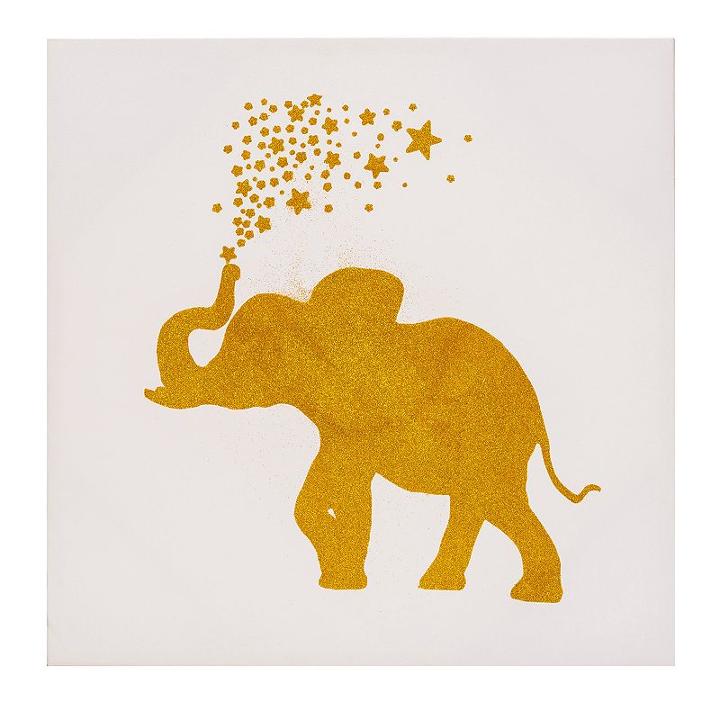 Monika Strigel Gold Glitter Happy Elephant