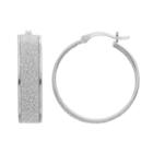 Sterling Silver Inside-out Hoop Earrings, Women's, Grey