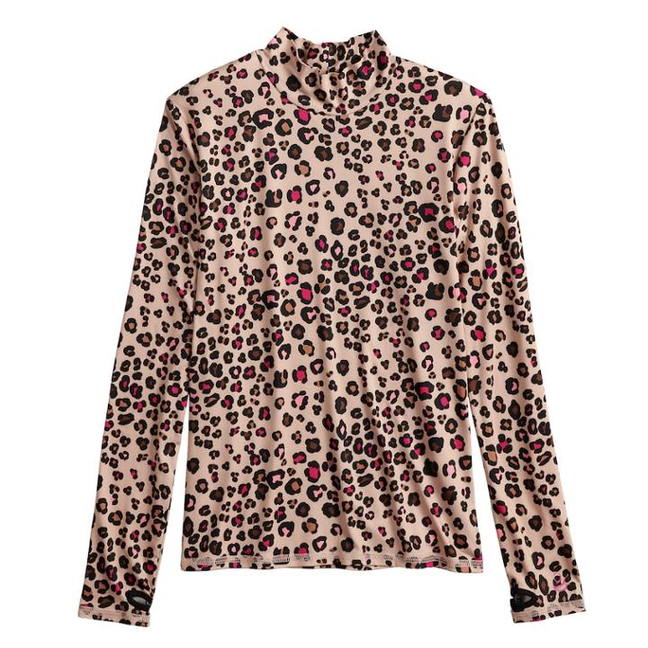 Girls 4-16 Cuddl Duds Long Sleeve Turtleneck Top, Size: 4-5, Dark Beige