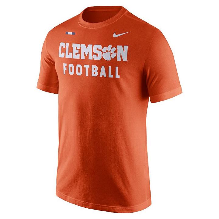 Men's Nike Clemson Tigers Football Facility Tee, Size: Small, Orange