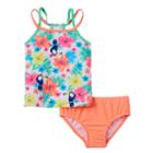 Girls 4-6x Carter's Tropical Flower Print Tankini Top & Bottoms Swimsuit Set, Girl's, Size: 5-6, Lt Orange