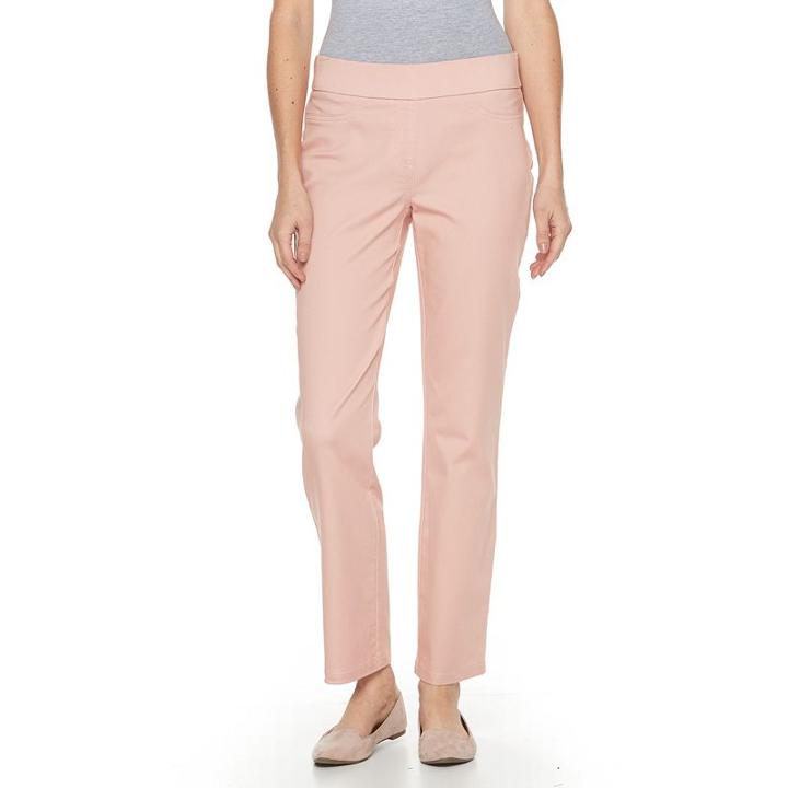 Women's Briggs Pull-on Straight-leg Pants, Size: Large, Pink Other