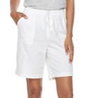 Women's Gloria Vanderbilt Jamy Sheeting Drawstring Shorts, Size: Small, White