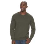 Men's Croft & Barrow&reg; True Comfort Classic-fit V-neck Sweater, Size: Xl, Dark Green