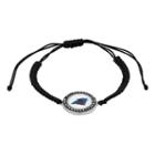 Carolina Panthers Team Logo Crystal Slipknot Bracelet - Made With Swarovski Crystals, Women's, Size: 7, Black