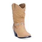 Dingo Olivia Women's Harness Western Boots, Size: 8 Wide, Beig/green (beig/khaki)