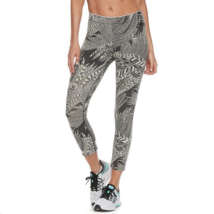 Women's Nike Printed Crop Leggings, Size: Xl, Silver