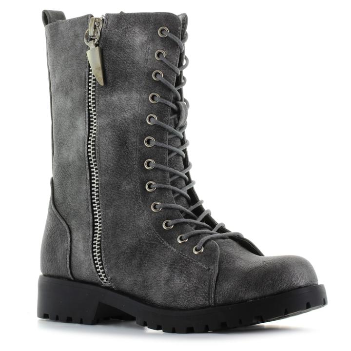 Seven7 Mr. Zipper Women's Combat Boots, Size: 6.5, Silver