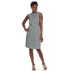 Women's Croft & Barrow&reg; Print Belted Shirt Dress, Size: Medium, Oxford