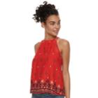 Juniors' Mudd&reg; High Neck Tank, Teens, Size: Xxs, Red