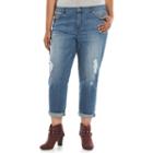 Plus Size Jennifer Lopez Boyfriend Jeans, Women's, Size: 24 W, Med Blue