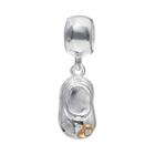 Individuality Beads Crystal 14k Gold Over Silver & Sterling Silver Baby Shoe Charm, Women's