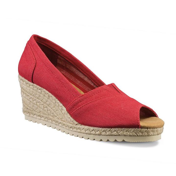 Skechers Cali Monarchs Women's Espadrille Wedges, Size: 11, Red