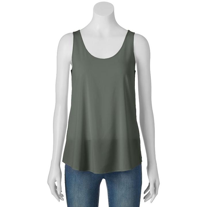 Juniors' Pink Republic High-low Tank Top, Kids Unisex, Size: Medium, Green Oth