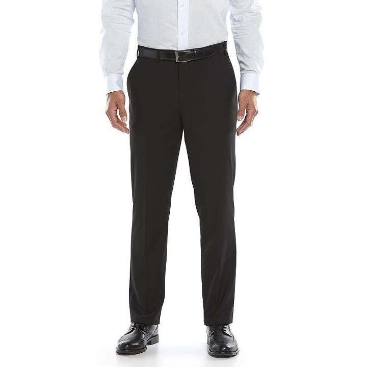 Men's Lazetti Slim-fit Black Suit Pants, Size: 36x30