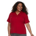 Plus Size Croft & Barrow&reg; 2-pocket Henley Polo, Women's, Size: 1xl, Med Red
